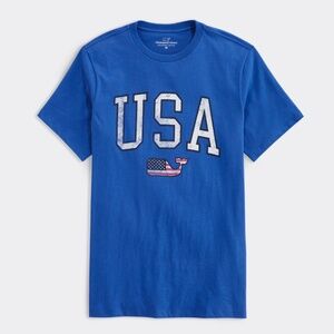 NWT Vineyard Vines Men USA Flag Whale Short-Sleeve Tee M